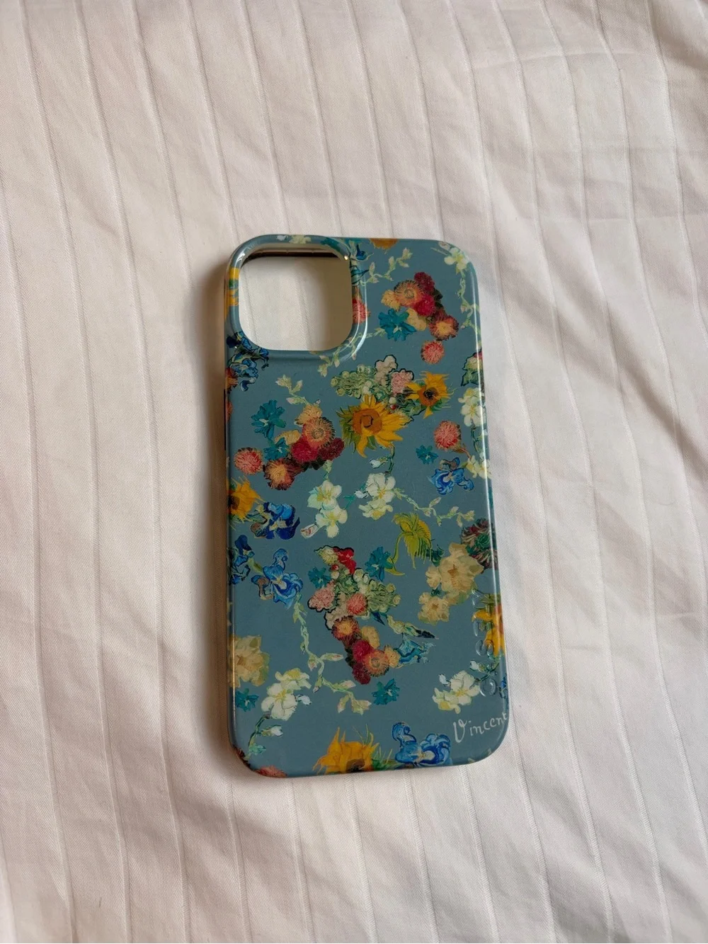Casely iPhone 13 Teal Floral Van Gogh Protective Phone Case